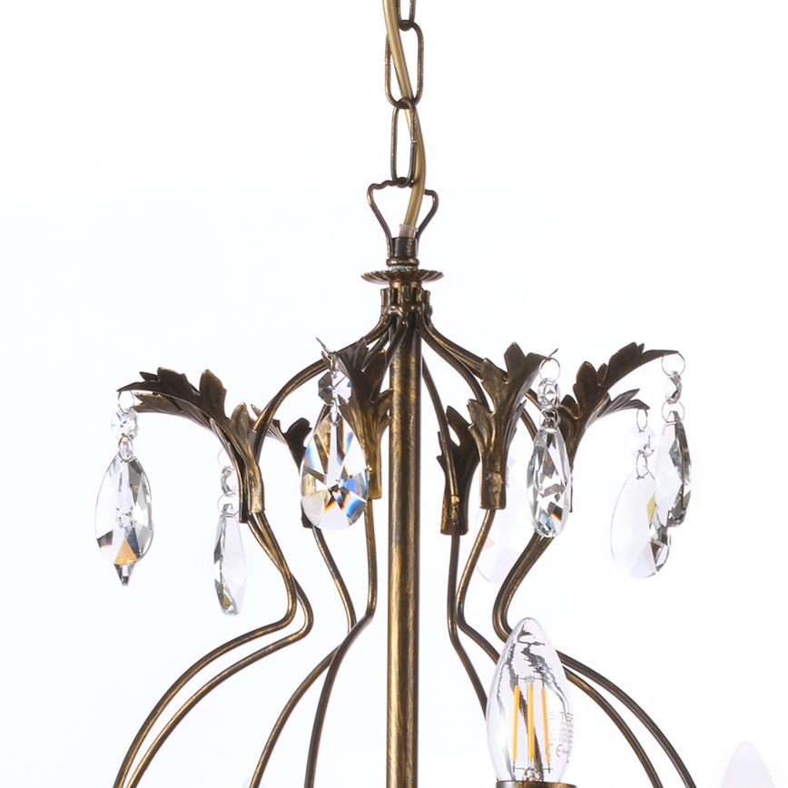 ONLI - Lampadario a sospensione con catena TERESA 8xE14/6W/230V bronzo