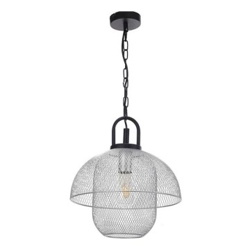 ONLI - Lampadario a sospensione con catena ZAIR 1xE27/22W/230V nero/argento