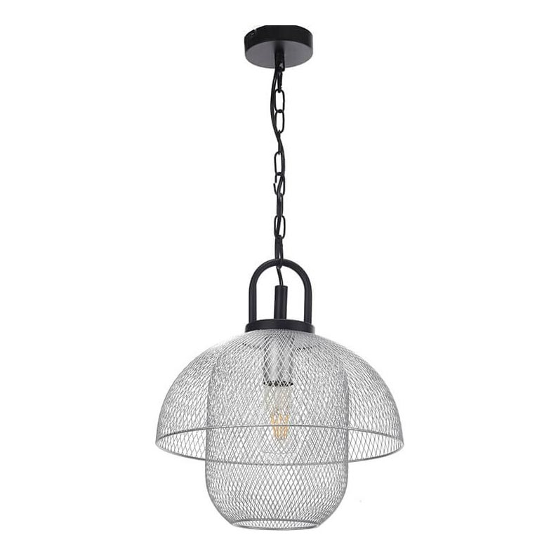 ONLI - Lampadario a sospensione con catena ZAIR 1xE27/22W/230V nero/argento