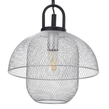 ONLI - Lampadario a sospensione con catena ZAIR 1xE27/22W/230V nero/argento