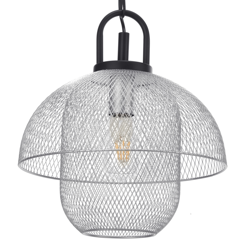 ONLI - Lampadario a sospensione con catena ZAIR 1xE27/22W/230V nero/argento