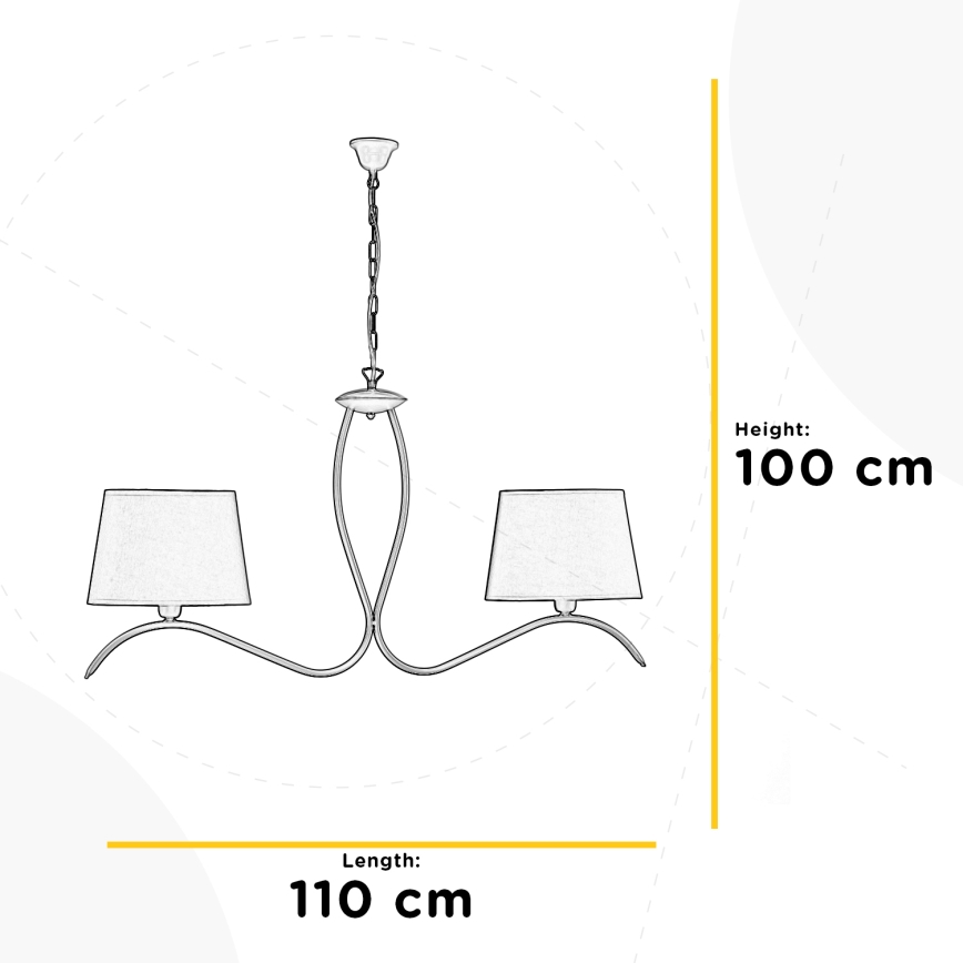 ONLI - Lampadario a sospensione con catena ZEN 2xE27/22W/230V