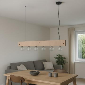 ONLI - Lampadario a sospensione con filo ARGO 6xE27/22W/230V beige