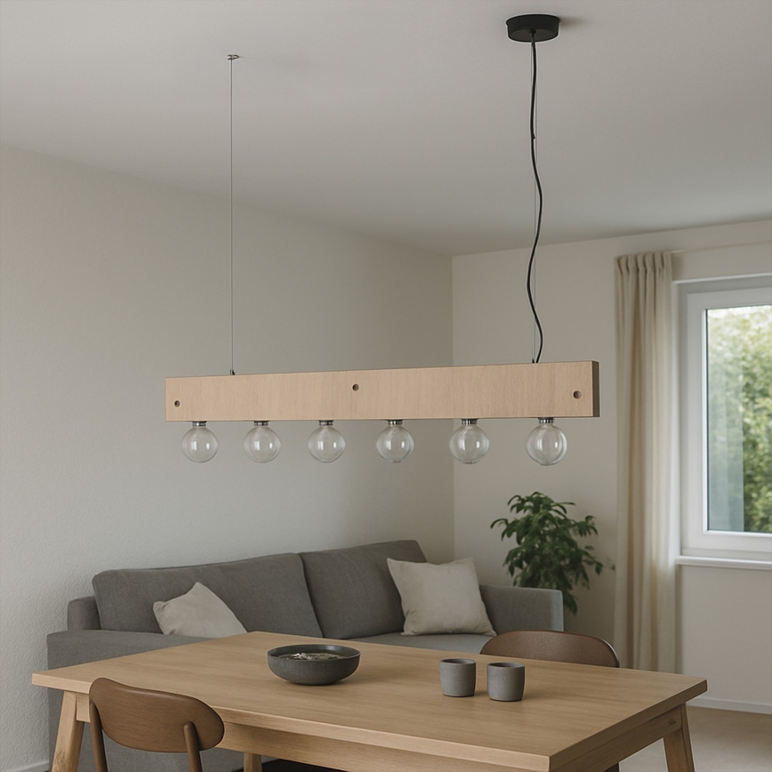 ONLI - Lampadario a sospensione con filo ARGO 6xE27/22W/230V beige