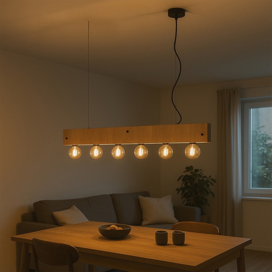 ONLI - Lampadario a sospensione con filo ARGO 6xE27/22W/230V beige