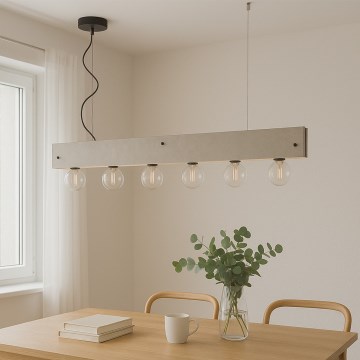 ONLI - Lampadario a sospensione con filo ARGO 6xE27/22W/230V grigio