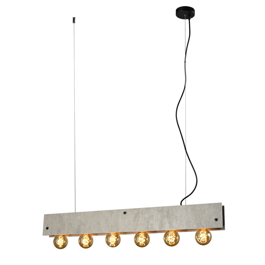 ONLI - Lampadario a sospensione con filo ARGO 6xE27/22W/230V grigio