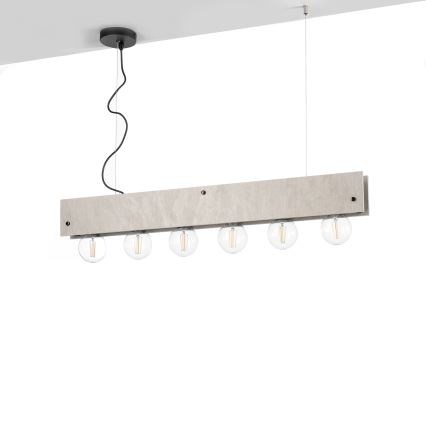 ONLI - Lampadario a sospensione con filo ARGO 6xE27/22W/230V grigio