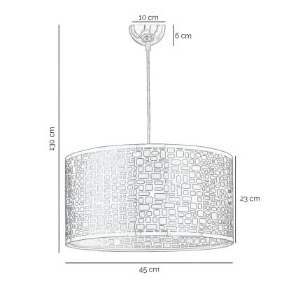 ONLI - Lampadario a sospensione con filo BRUCE 1xE27/15W/230V diametro 45 cm cromo opaco