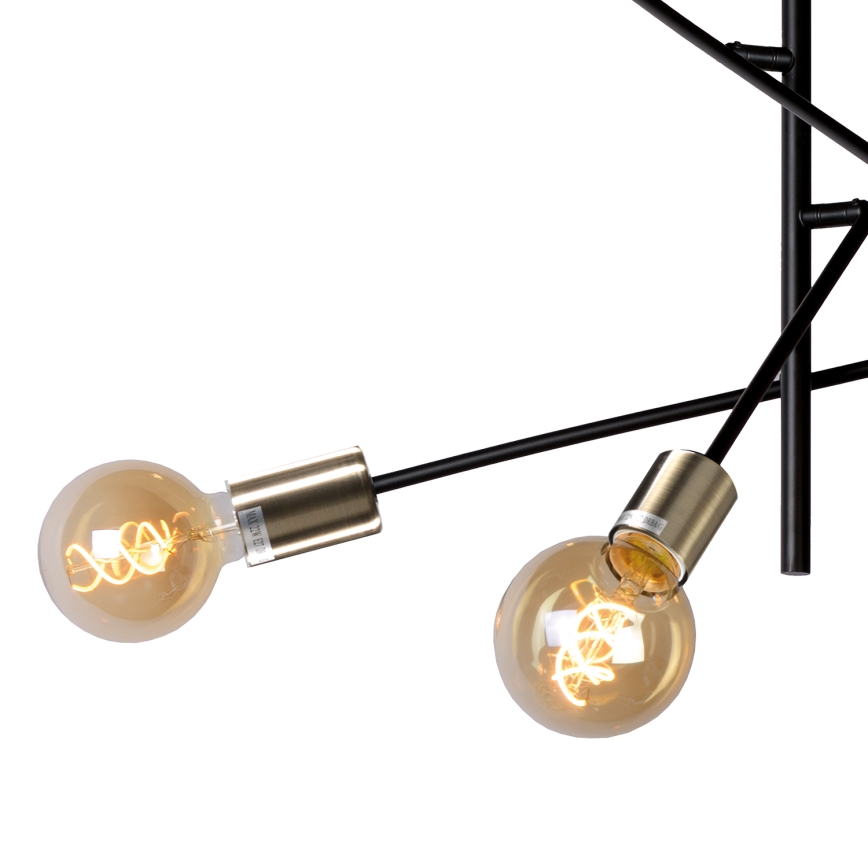 ONLI - Lampadario a sospensione con filo CROSS 6xE27/22W/230V nero/ottone