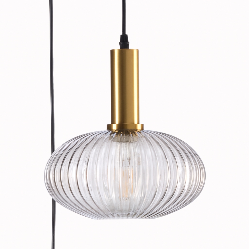ONLI - Lampadario a sospensione con filo DOROTY 1xE27/22W/230V blu/oro
