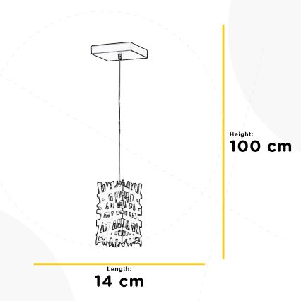ONLI - Lampadario a sospensione con filo FORESTA 1xE27/15W/230V nero