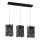 ONLI - Lampadario a sospensione con filo FORESTA 3xE27/15W/230V nero