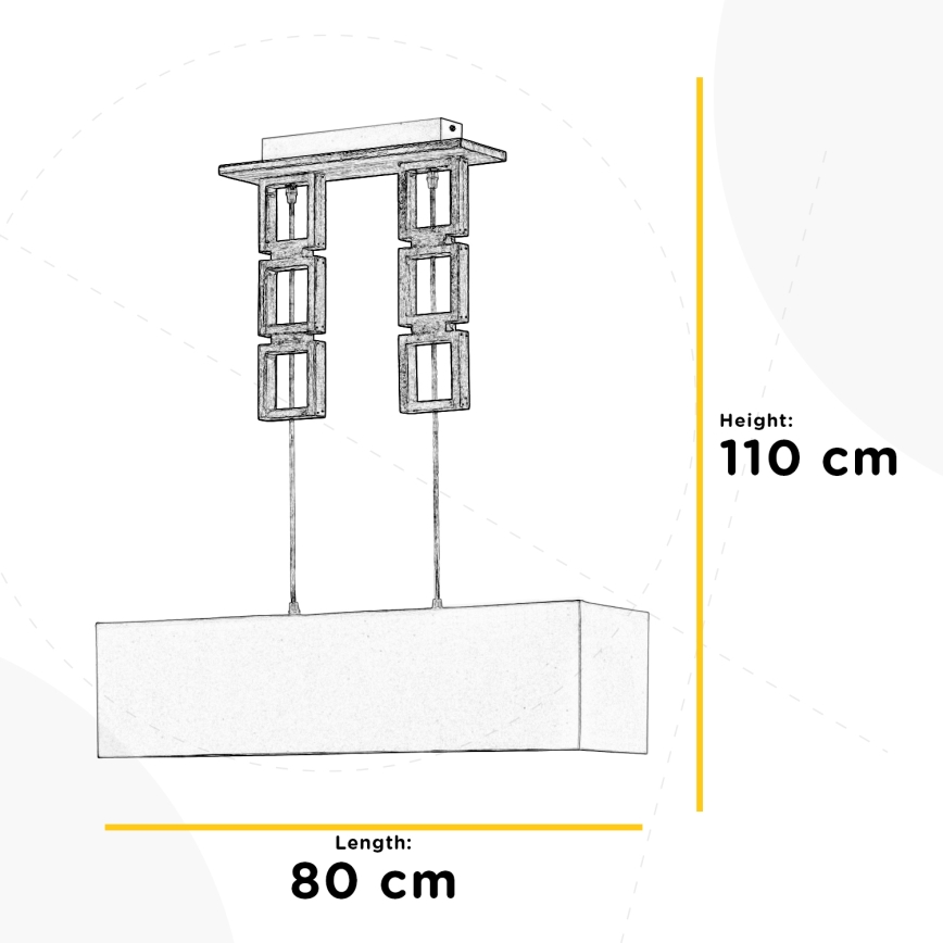 ONLI - Lampadario a sospensione con filo KISAR 2xE27/22W/230V