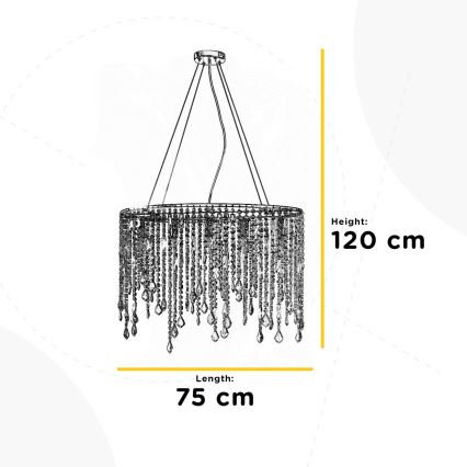 ONLI - Lampadario a sospensione con filo LAILA 5xE14/10W/230V