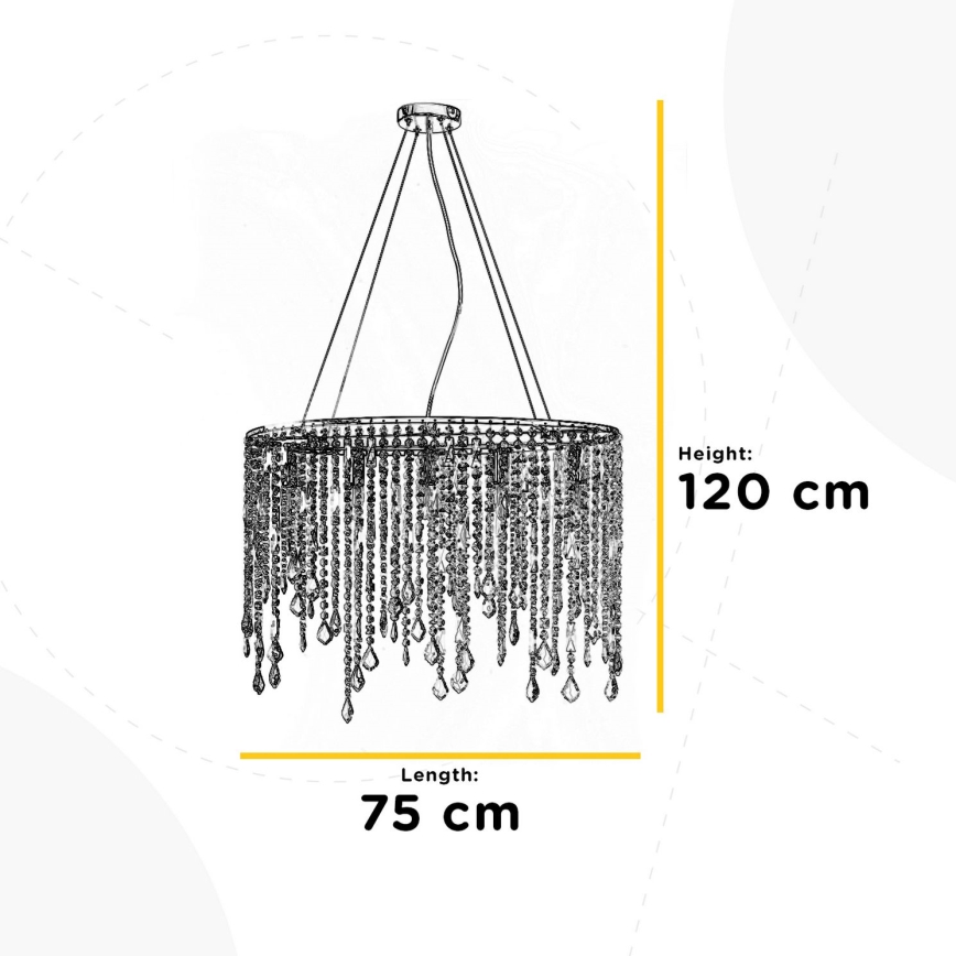 ONLI - Lampadario a sospensione con filo LAILA 5xE14/10W/230V