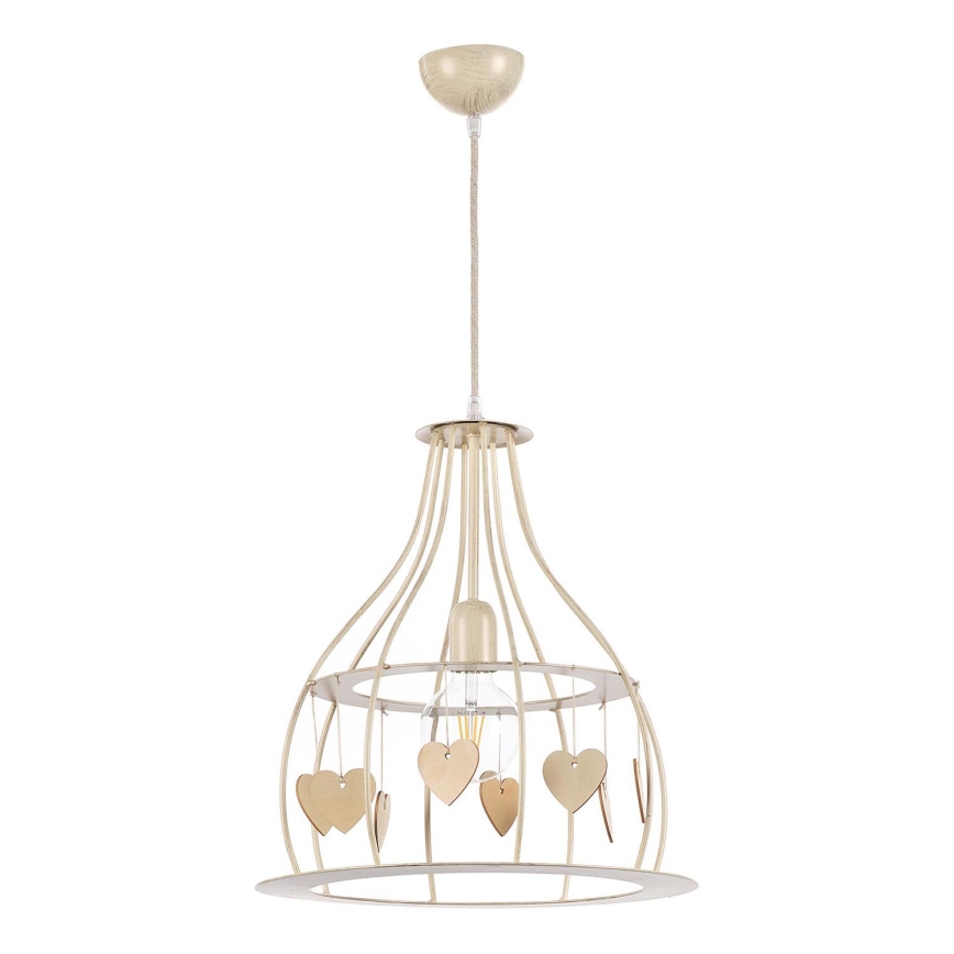 ONLI - Lampadario a sospensione con filo LEONILDE 1xE27/15W/230V beige