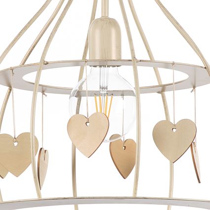 ONLI - Lampadario a sospensione con filo LEONILDE 1xE27/15W/230V beige