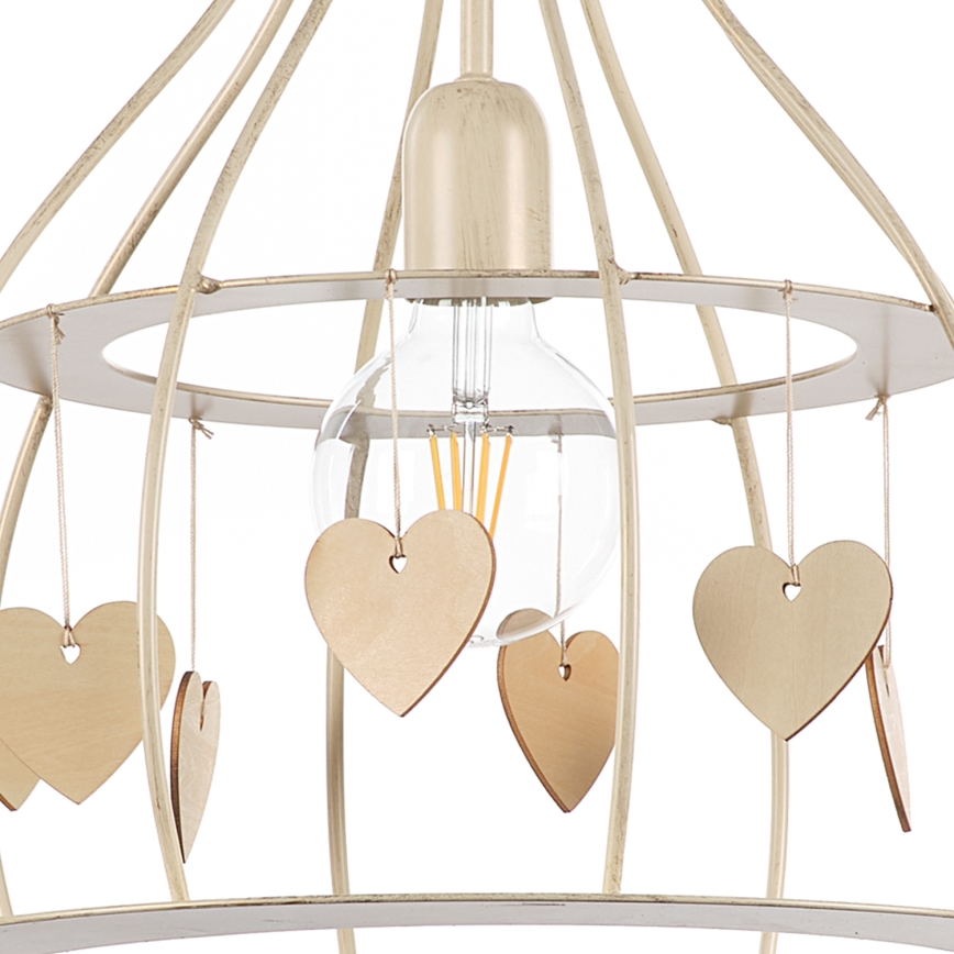 ONLI - Lampadario a sospensione con filo LEONILDE 1xE27/15W/230V beige