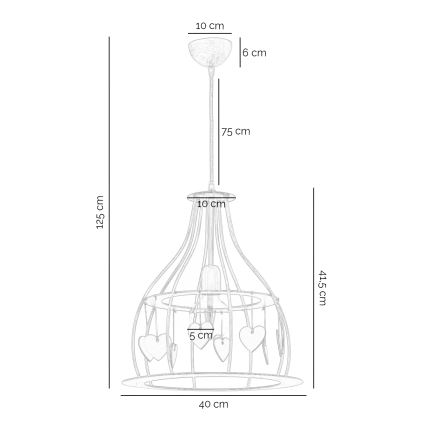 ONLI - Lampadario a sospensione con filo LEONILDE 1xE27/15W/230V beige