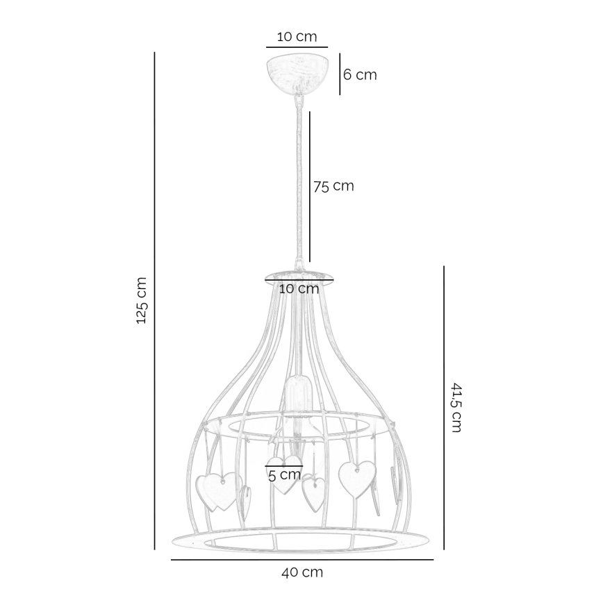 ONLI - Lampadario a sospensione con filo LEONILDE 1xE27/15W/230V beige