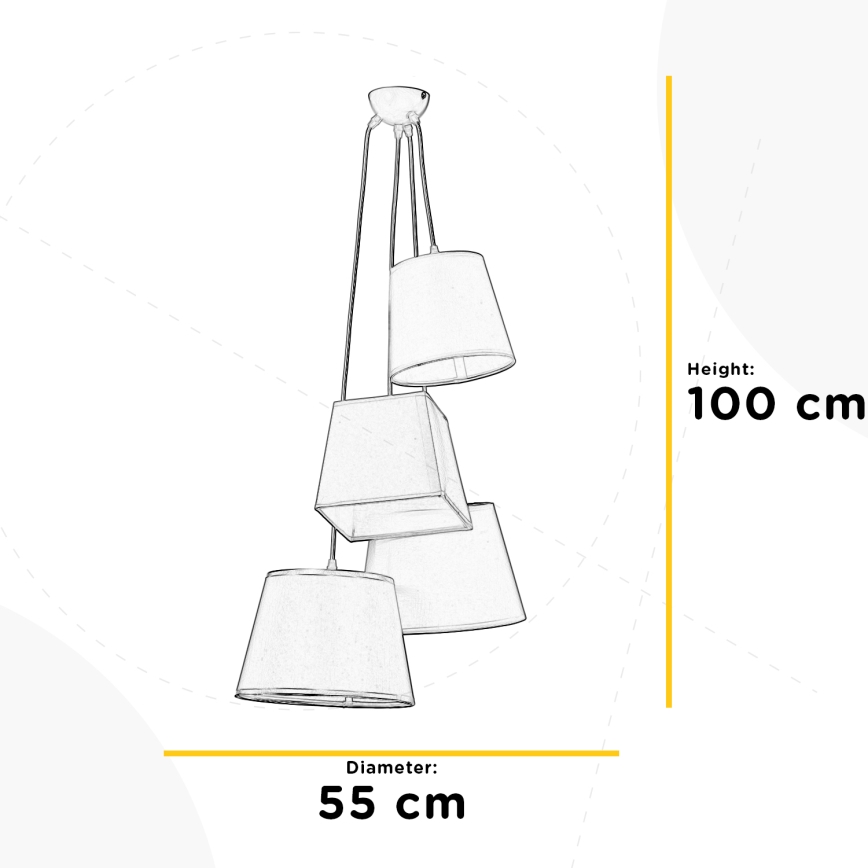 ONLI - Lampadario a sospensione con filo NINETTA 4xE14/6W/230V