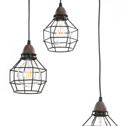 ONLI - Lampadario a sospensione con filo RAGNO 3xE27/15W/230V nero/marrone