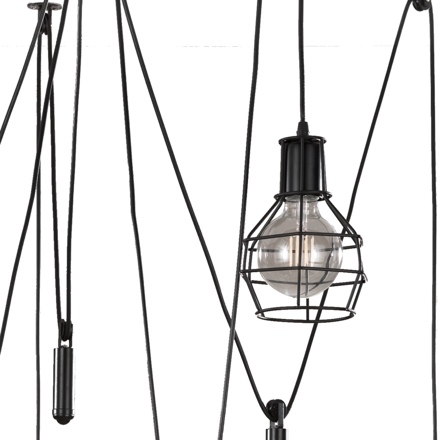 ONLI - Lampadario a sospensione con filo RAGNO 5xE27/15W/230V ragno nero