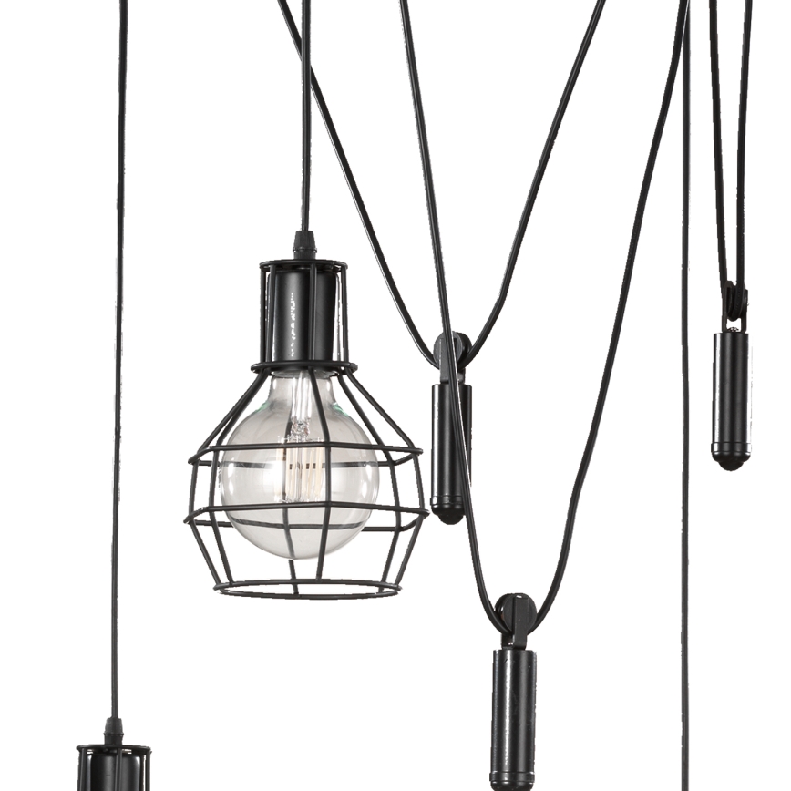 ONLI - Lampadario a sospensione con filo RAGNO 5xE27/15W/230V ragno nero