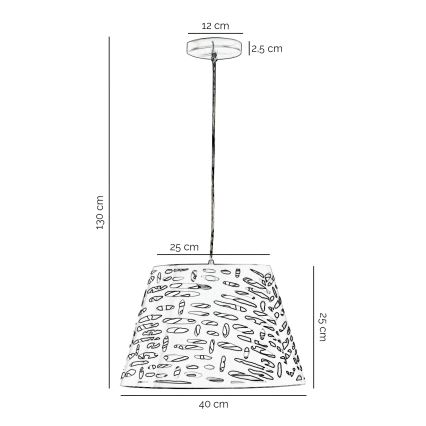 ONLI - Lampadario a sospensione con filo RICKY 1xE27/15W/230V diametro 40 cm bianco