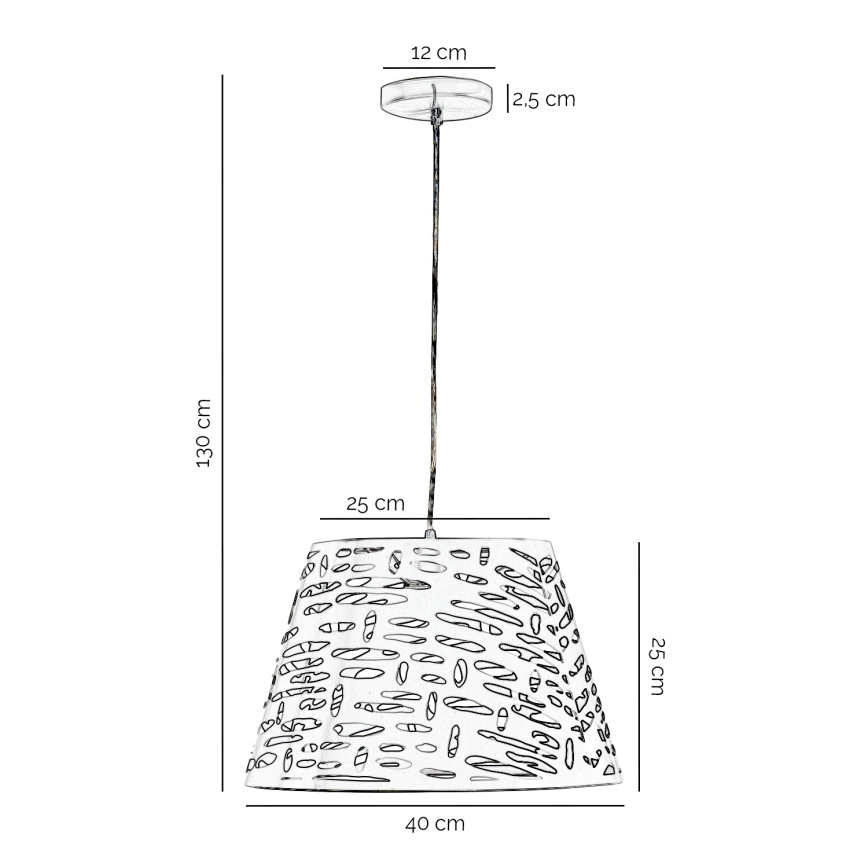 ONLI - Lampadario a sospensione con filo RICKY 1xE27/15W/230V diametro 40 cm bianco