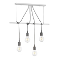 ONLI - Lampadario a sospensione con filo WIRE 4xE27/15W/230V grigio/bianco