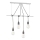 ONLI - Lampadario a sospensione con filo WIRE 4xE27/15W/230V grigio/bianco