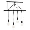 ONLI - Lampadario a sospensione con filo WIRE 4xE27/15W/230V nero