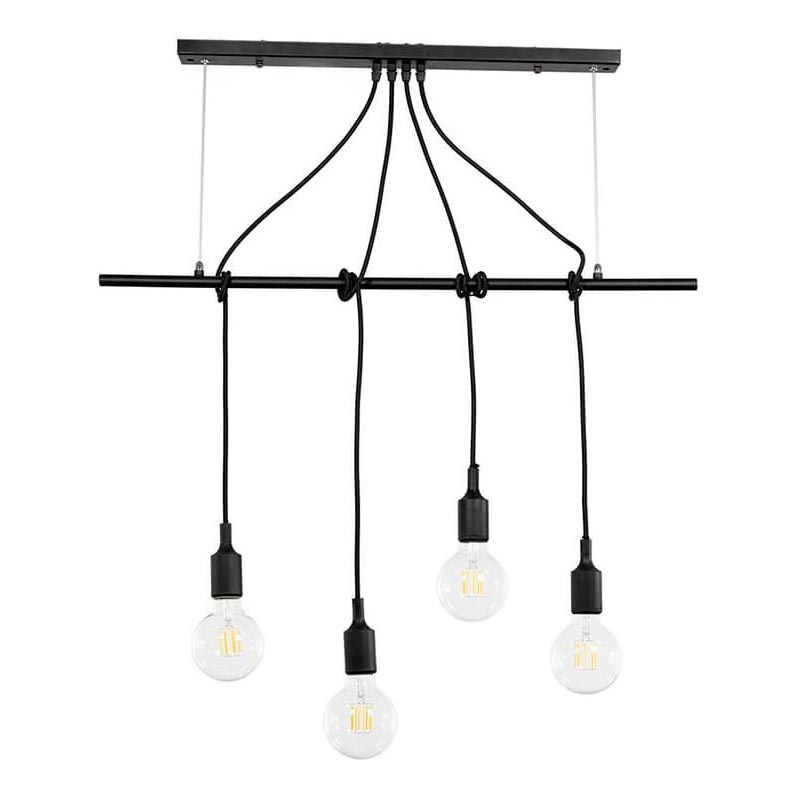 ONLI - Lampadario a sospensione con filo WIRE 4xE27/15W/230V nero