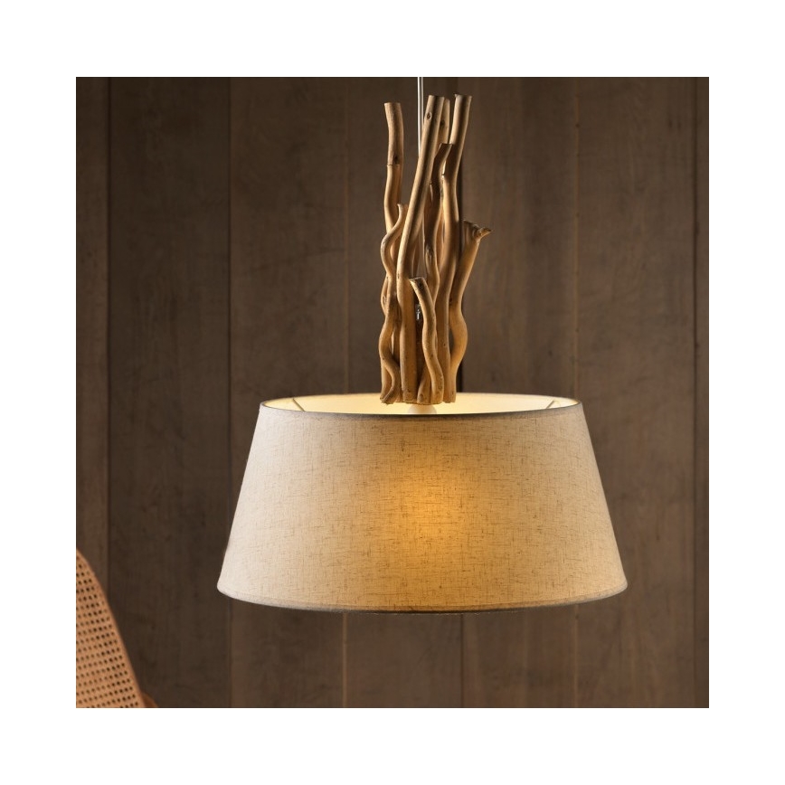ONLI - Lampadario a sospensione con filo WOODY 1xE27/22W/230V