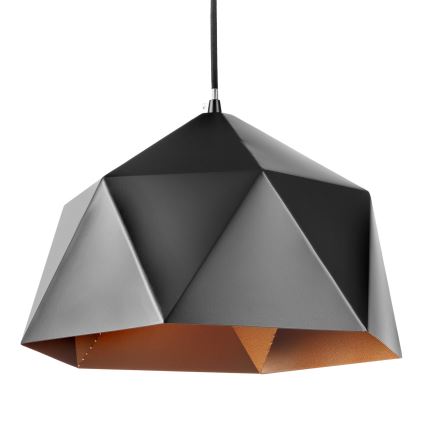 ONLI - Lampadario a sospensione con filo YONG 1xE27/22W/230V nero diametro 38 cm