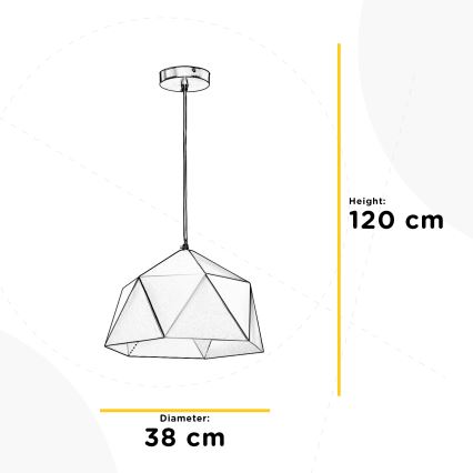 ONLI - Lampadario a sospensione con filo YONG 1xE27/22W/230V nero diametro 38 cm