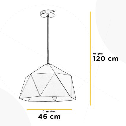 ONLI - Lampadario a sospensione con filo YONG 1xE27/22W/230V nero diametro 46 cm