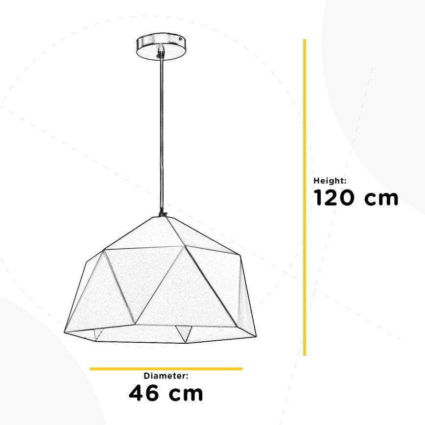 ONLI - Lampadario a sospensione con filo YONG 1xE27/22W/230V nero diametro 46 cm