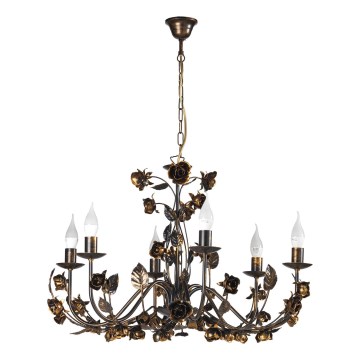 ONLI - Lampadario con catena CAROLINA 6xE14/6W/230V finitura bronzata