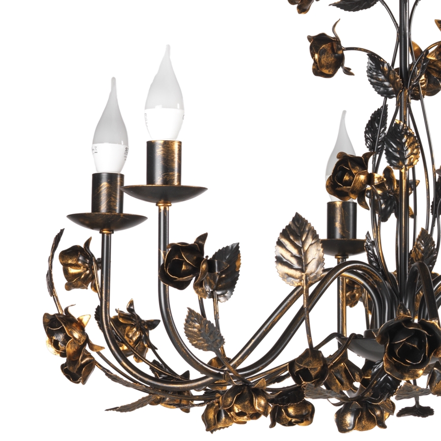 ONLI - Lampadario con catena CAROLINA 6xE14/6W/230V finitura bronzata