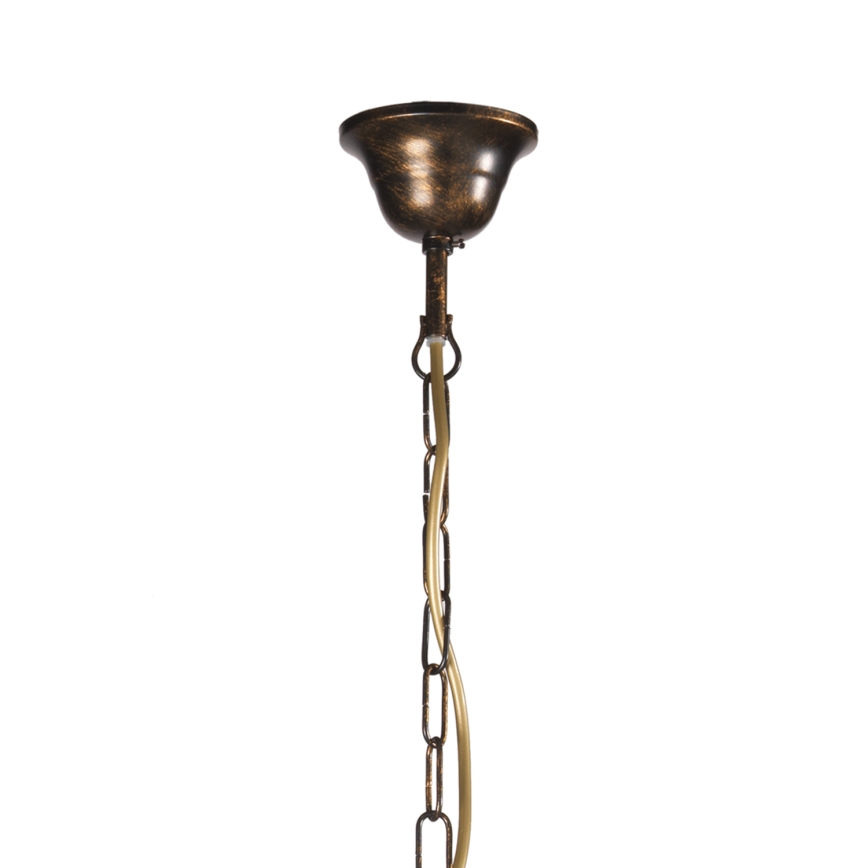 ONLI - Lampadario con catena CAROLINA 6xE14/6W/230V finitura bronzata
