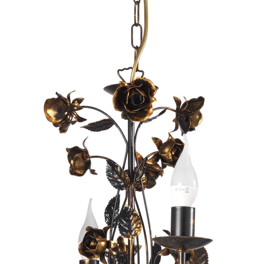 ONLI - Lampadario con catena CAROLINA 6xE14/6W/230V finitura bronzata