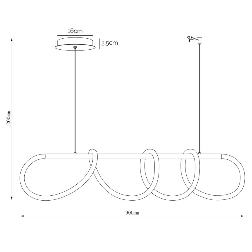 ONLI - Lampadario LED a sospensione con filo AMANDA LED/40W/230V 4500K cromo opaco