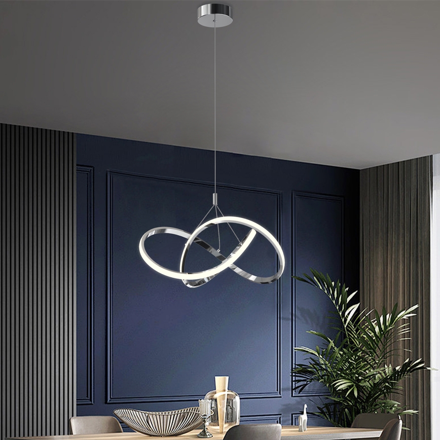 ONLI - Lampadario LED a sospensione con filo LOOP LED/40W/230V 4000K cromo lucido