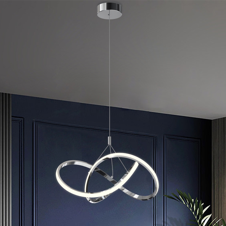 ONLI - Lampadario LED a sospensione con filo LOOP LED/40W/230V 4000K cromo lucido