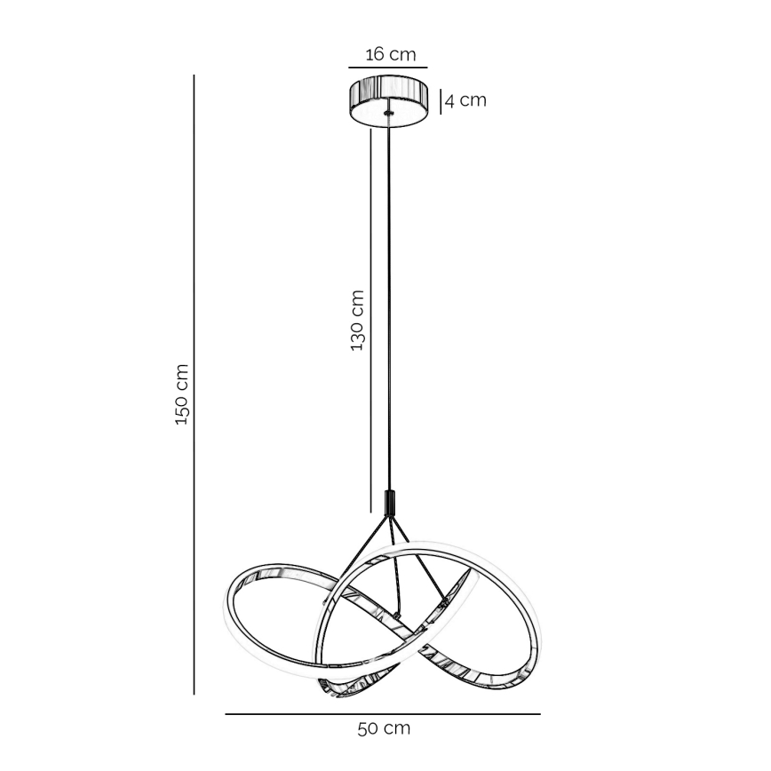 ONLI - Lampadario LED a sospensione con filo LOOP LED/40W/230V 4000K cromo lucido