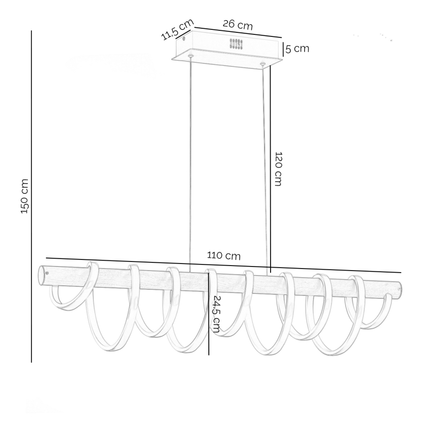 ONLI - Lampadario LED a sospensione con filo NILO LED/70W/230V 4000K marrone/bianco