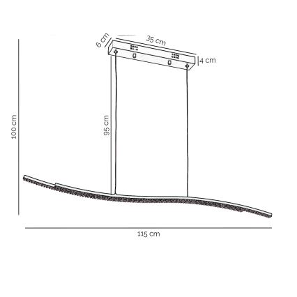 ONLI - Lampadario LED a sospensione con filo ONDA LED/30W/230V 4000K nero